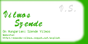 vilmos szende business card